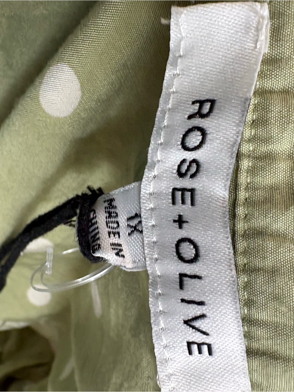 Rose & Olive Pale Sage Green Polka Dot Button-Front Blouse #boho-chic #festivals - Picture 13 of 13